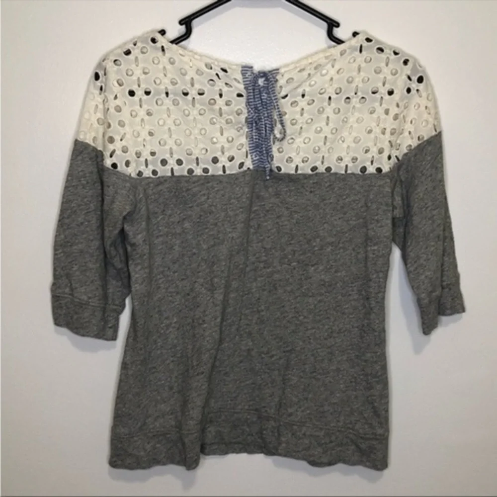 Anthropologie Postmark Eyelet Lace Tie-Back Top – Size Small - Picture 4 of 11